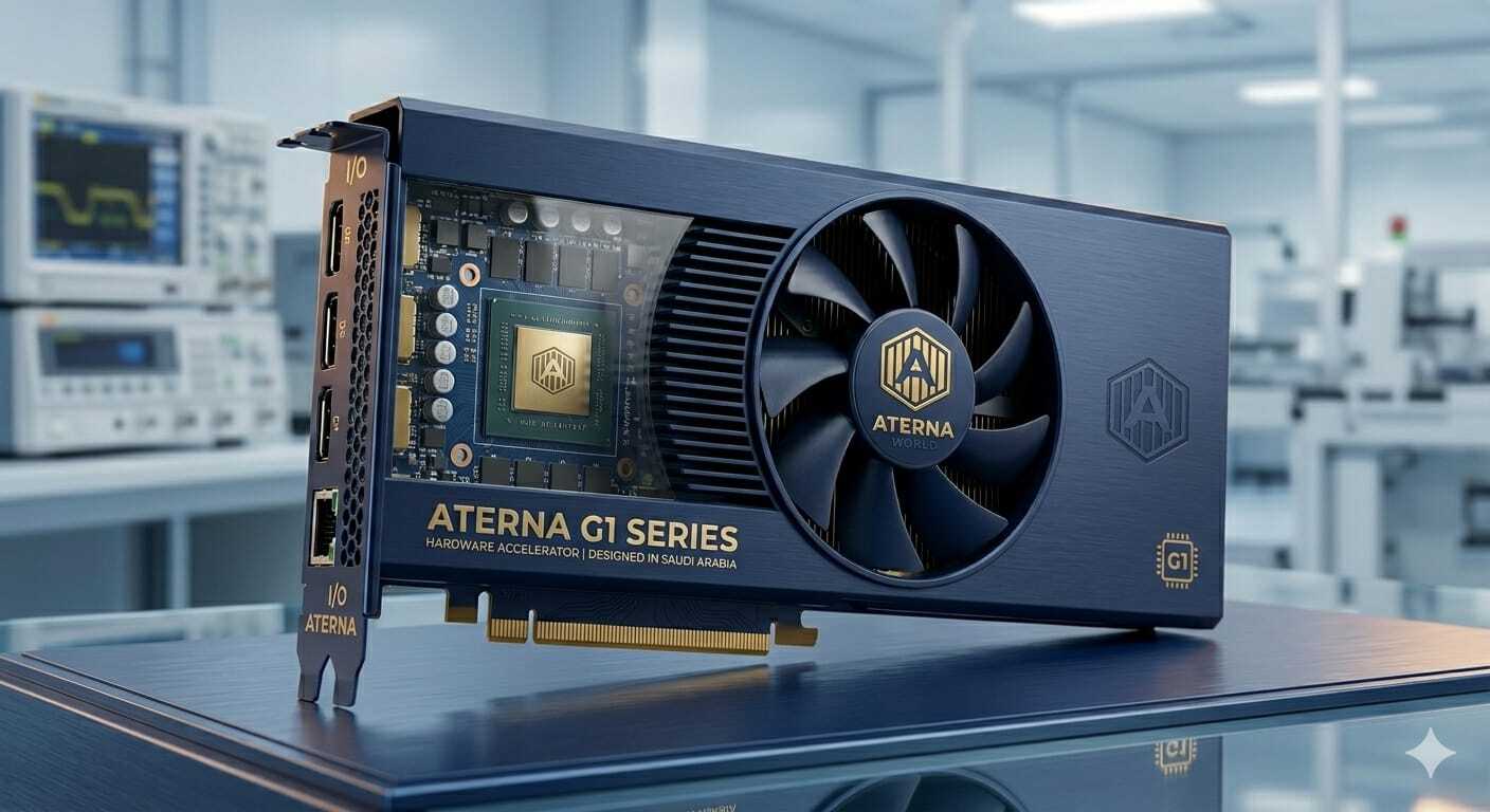 Aterna G1 Series PCIe accelerator card in a laboratory setting